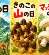 【8月11日は何の日？】🏔️山の日🍄きのこの山の日🍄マッシュルームの日のサムネイル
