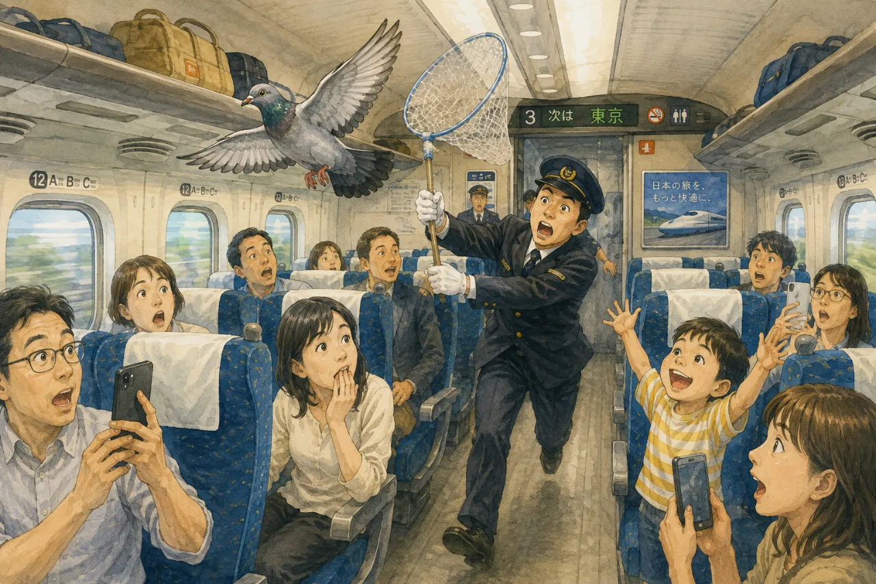 【🚄🕊️新幹線にハトが乱入！】「鳩の日」にまさかの珍事件😂のサムネイル