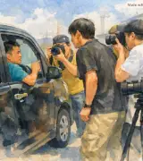 【この動画ヤバいヽ(ﾟДﾟ)ﾉ】🚋撮り鉄トラブル勃発🚙車をバックさせ19歳男性をひき殺そうとした疑い🚨55歳男逮捕🚓のサムネイル