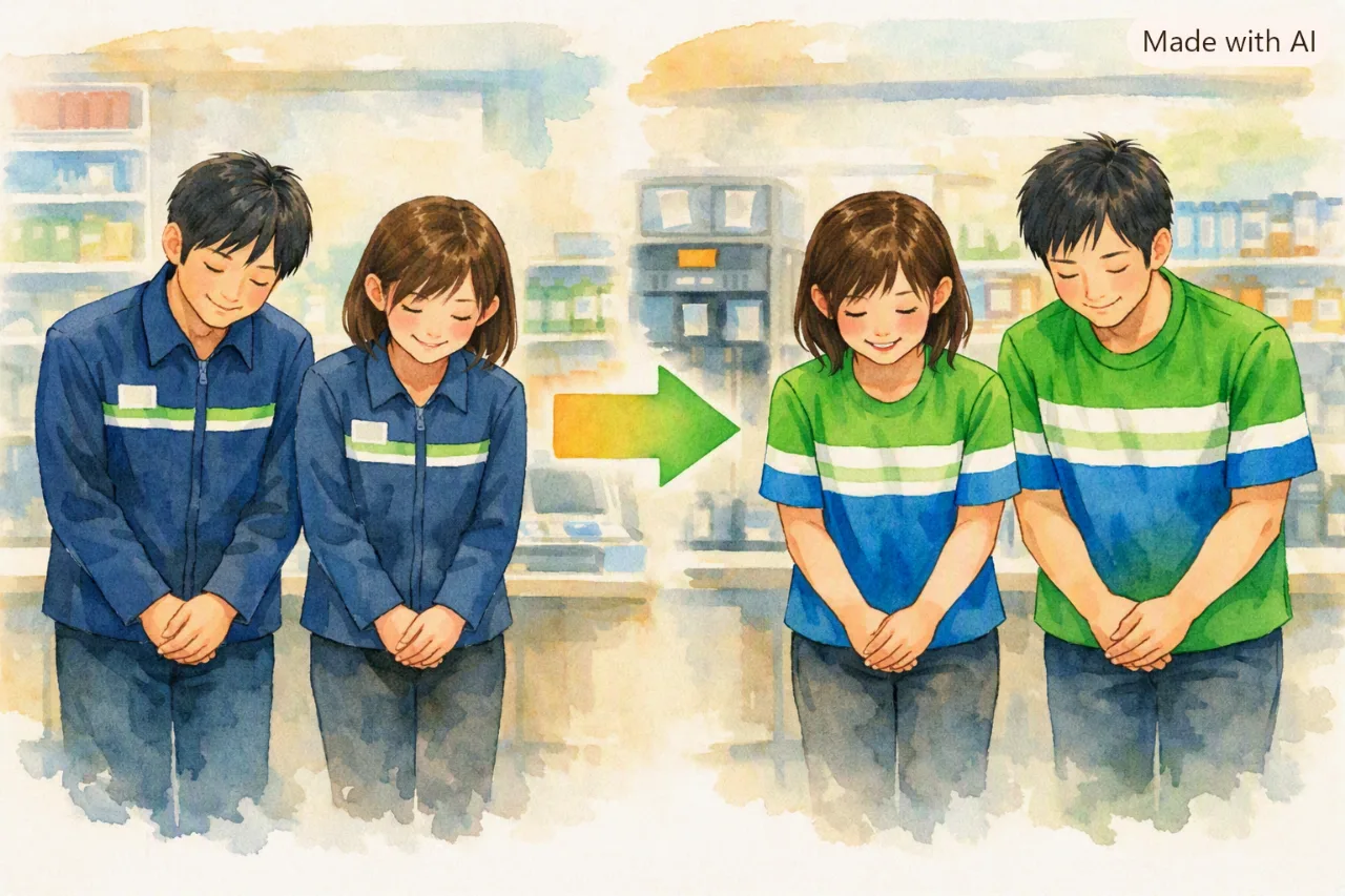 😳👕【ファミマ】制服がまさかのTシャツに！🏪✨ 9月から全国で新ユニフォームのサムネイル
