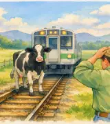 【🐄まさかの珍客】牛が線路を完全占拠！列車が80分立ち往生🚃最後は牧場主が捕獲のサムネイル