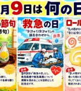 【9月9日は何の日？】🌼重陽の節句🚑救急の日🍰ロールケーキの日のサムネイル