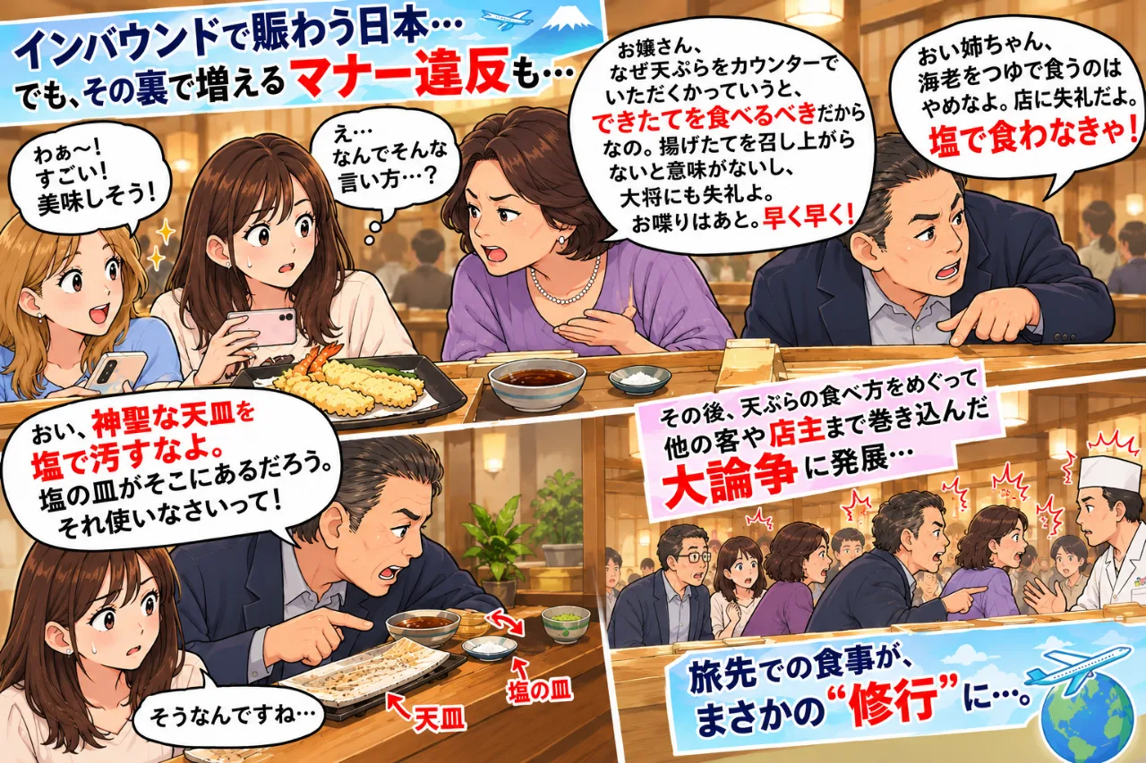 😱 楽しいはずの天ぷらが“修行”に…自称常連夫婦のマナー指導…ついには店主を巻き込み大論争のサムネイル