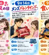 【9月14日は何の日？】🌸コスモスの日👔メンズバレンタインデー🍜食いしん坊の日のサムネイル