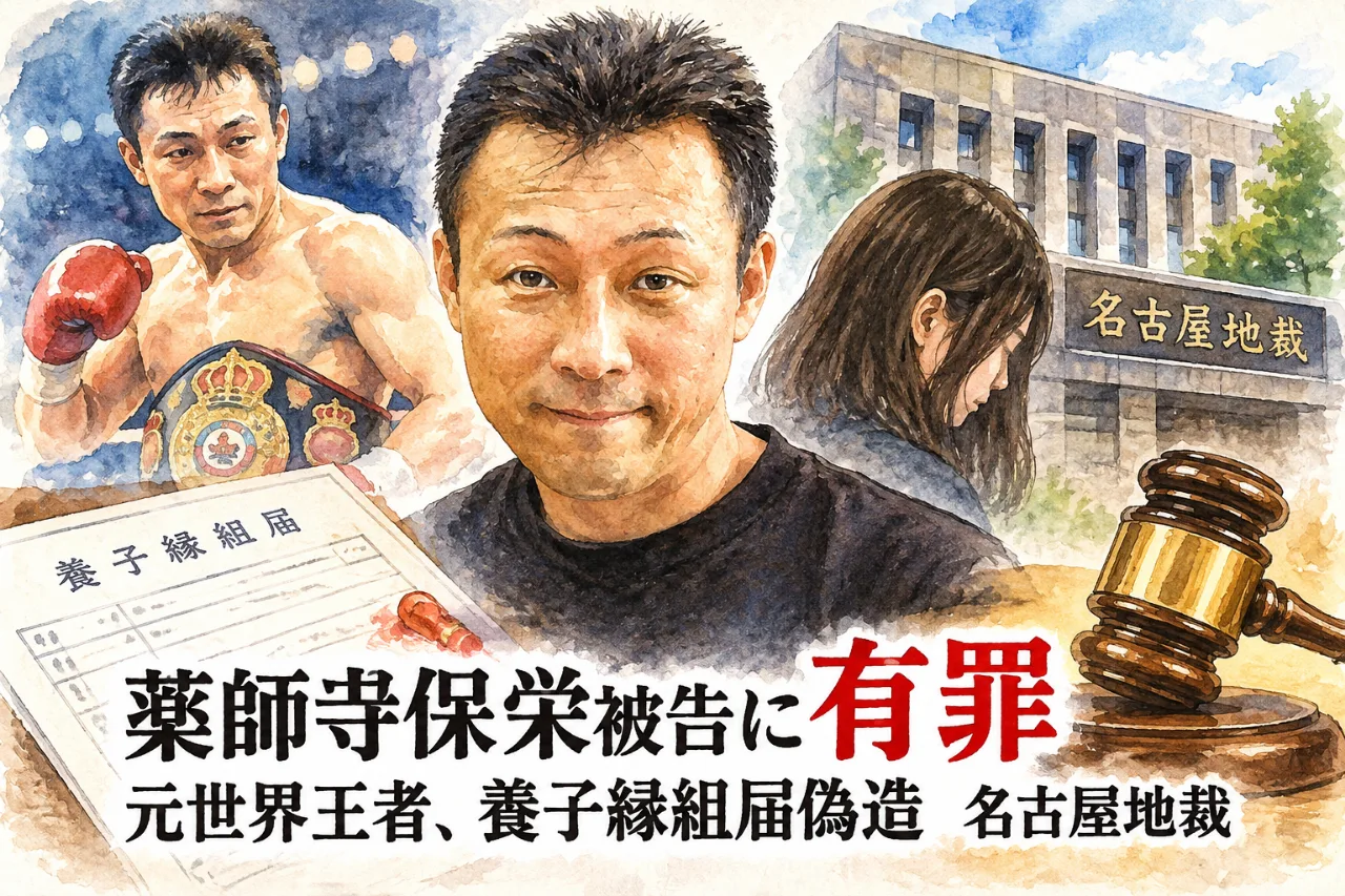 ⚖️🥊 元世界王者・薬師寺保栄被告に有罪　養子縁組届を偽造・名古屋地裁のサムネイル