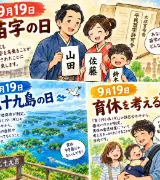 【9月19日は何の日？】👨‍👩‍👧‍👦苗字の日🌊九十九島の日👶育休を考える日のサムネイル