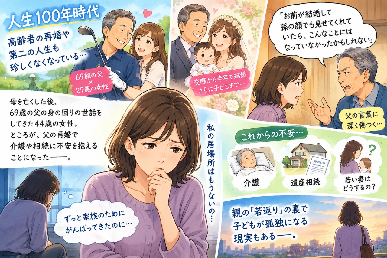 🔥 69歳の父が29歳女性と再婚！44歳娘に「弟が爆誕」…衝撃の家族事情のサムネイル
