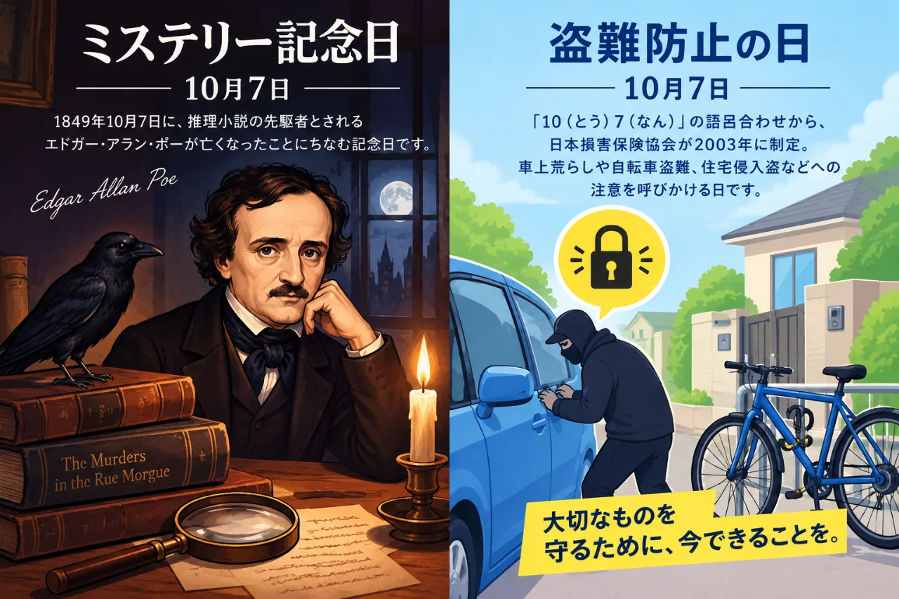【10月7日は何の日？】🔍ミステリー記念日🚨盗難防止の日のサムネイル