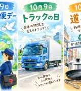 【10月9日は何の日？】📪世界郵便デー🚚トラックの日🔧道具の日のサムネイル