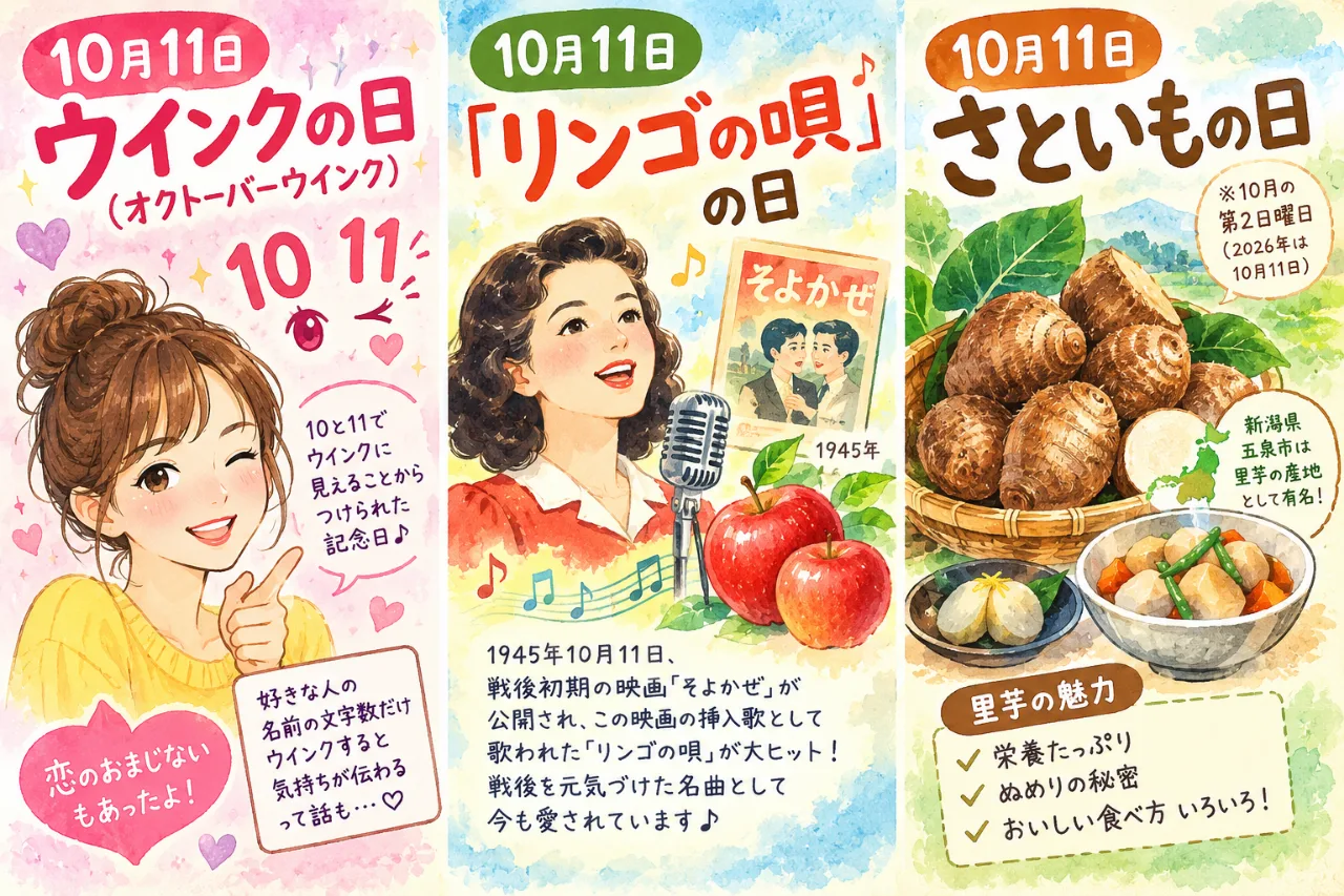【10月11日は何の日？】😉ウインクの日のサムネイル