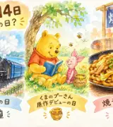 【10月14日は何の日？】🚉鉄道の日🧸くまのプーさん 原作デビューの日🥢焼うどんの日のサムネイル