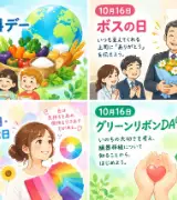 【10月16日は何の日？】🌍世界食料デー👔ボスの日🎨人と色の日・自分色記念日💚グリーンリボンDAYのサムネイル