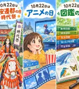【10月22日は何の日？】🏯平安遷都の日・時代祭🎬アニメの日📚図鑑の日のサムネイル