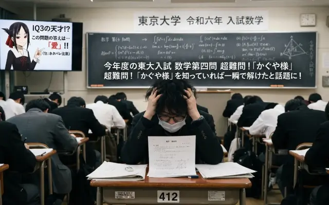 【大勝利】今年の東大入試で受験生が壊滅した「最難問」、かぐや様オタクなら一瞬で解けたと話題にｗｗｗｗのサムネイル
