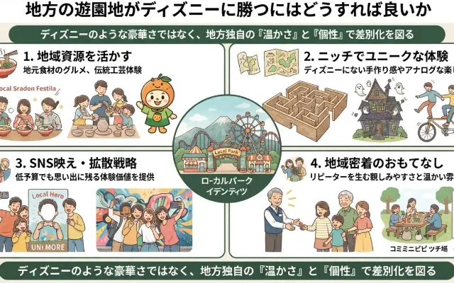 【盲点】なぜ私たちは1万円超の入場料を払って行列に並び、地方のガラガラ遊園地を無視するのか？のサムネイル
