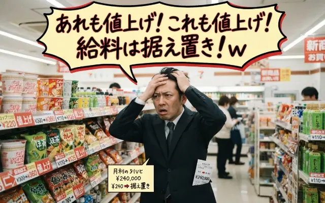 『あれも値上げ！給料据え置き！』で生き残る、無理ゲーすぎる日本の日常のサムネイル