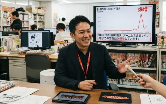 【ガチ】ジャンプ＋編集長「HUNTER×HUNTER、今とんでもないブームが起きてます」のサムネイル