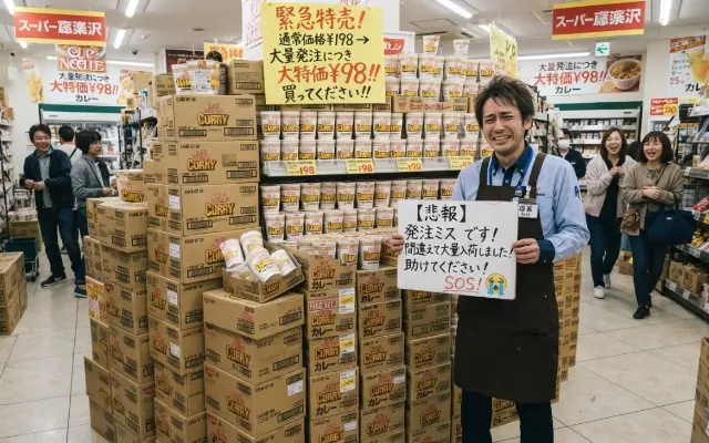 【悲報】スーパーの床が見えなくなりました。原因は1人の男の押し間違いですのサムネイル