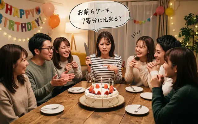 【算数敗北】学校じゃ絶対に教えてくれない「ケーキを7等分する」唯一の正解のサムネイル