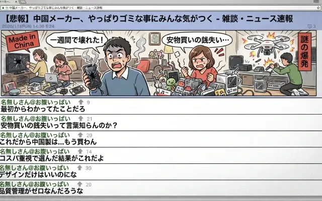 【終了のお知らせ】中国製品、ついに化けの皮が剥がれてネット民ブチギレｗｗｗｗのサムネイル