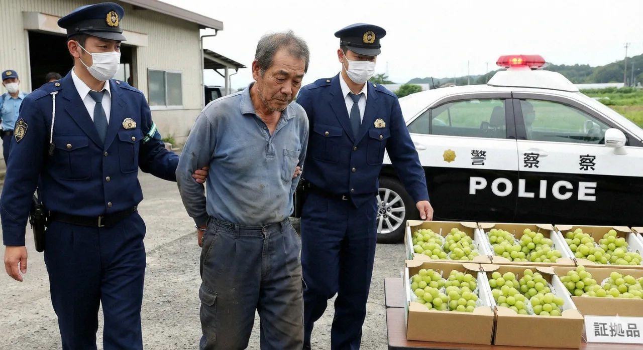 シャインマスカット泥棒逮捕のニュース、犯人の「まさかの職業」を知って絶望した…これは絶対に許してはいけない。のサムネイル