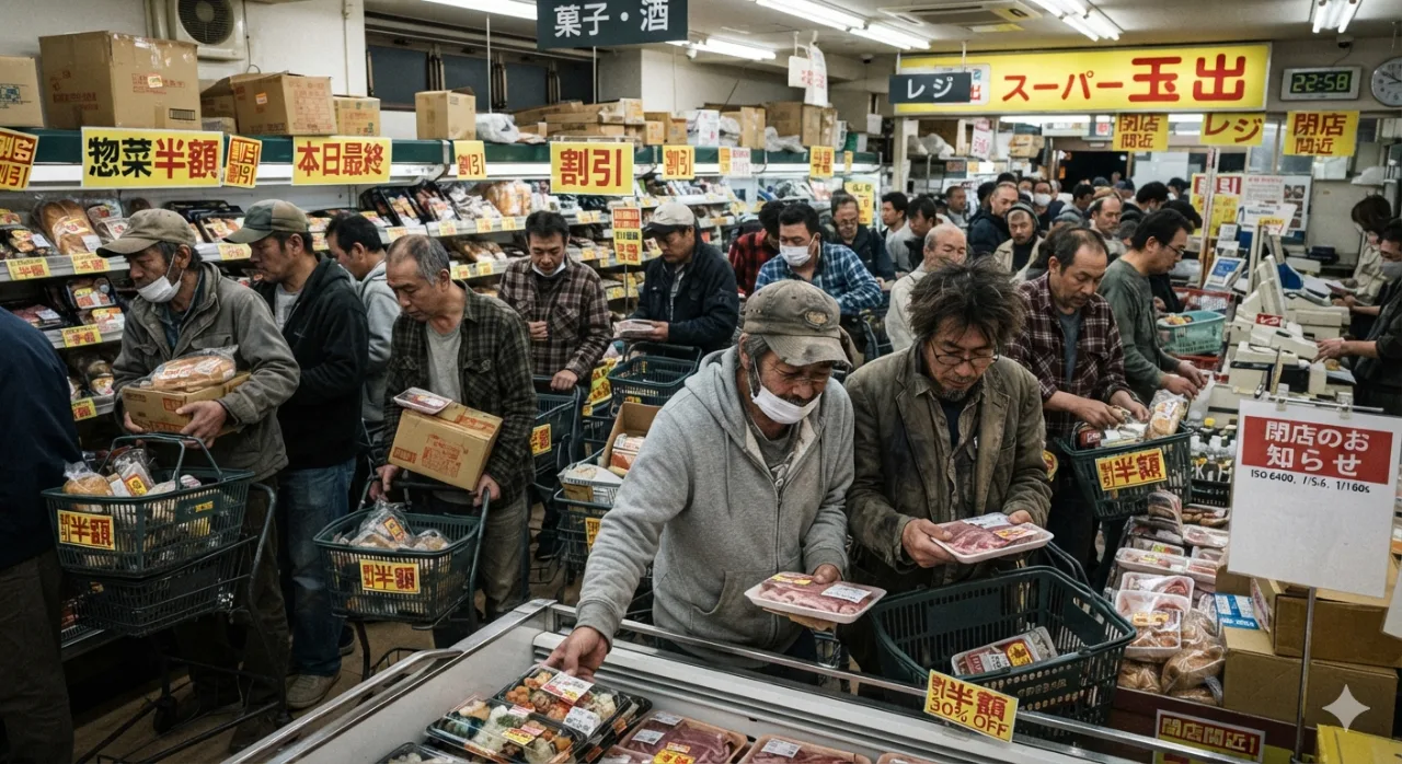 【悲報】閉店間際のスーパー、生気を失ったおっさんのエンカウント率が100%になってしまうｗｗｗｗのサムネイル