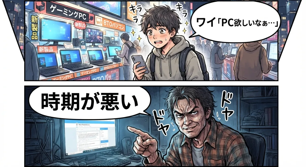 ワイ「PC買い換えたい」 謎の勢力「今は時期が悪い」「次世代を待て」「円安が終わるまで耐えろ」のサムネイル