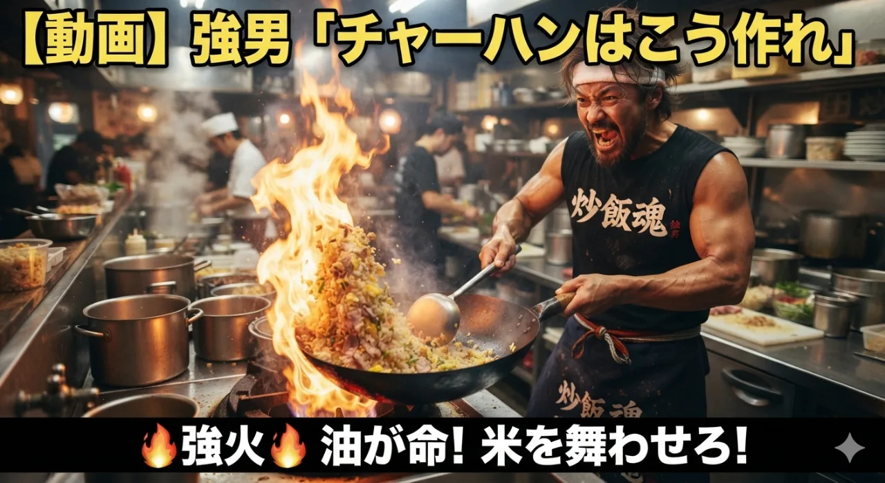 【米一粒が立ち上がる】漢（おとこ）が本気で作る最高峰のチャーハンがこれ。のサムネイル