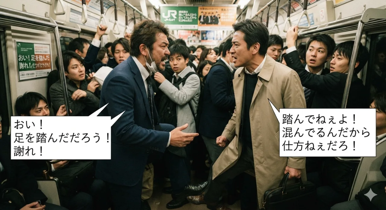 電車で見かけた絶対に目を合わせちゃいけないおっさん達wwwのサムネイル