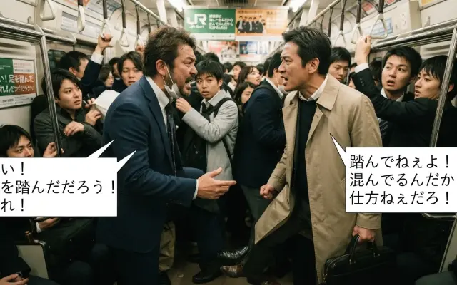 電車で見かけた絶対に目を合わせちゃいけないおっさん達wwwのサムネイル