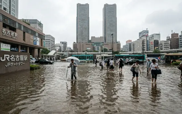 名古屋駅、冠水しすぎて駅員も困惑するレベルｗｗｗｗｗｗのサムネイル