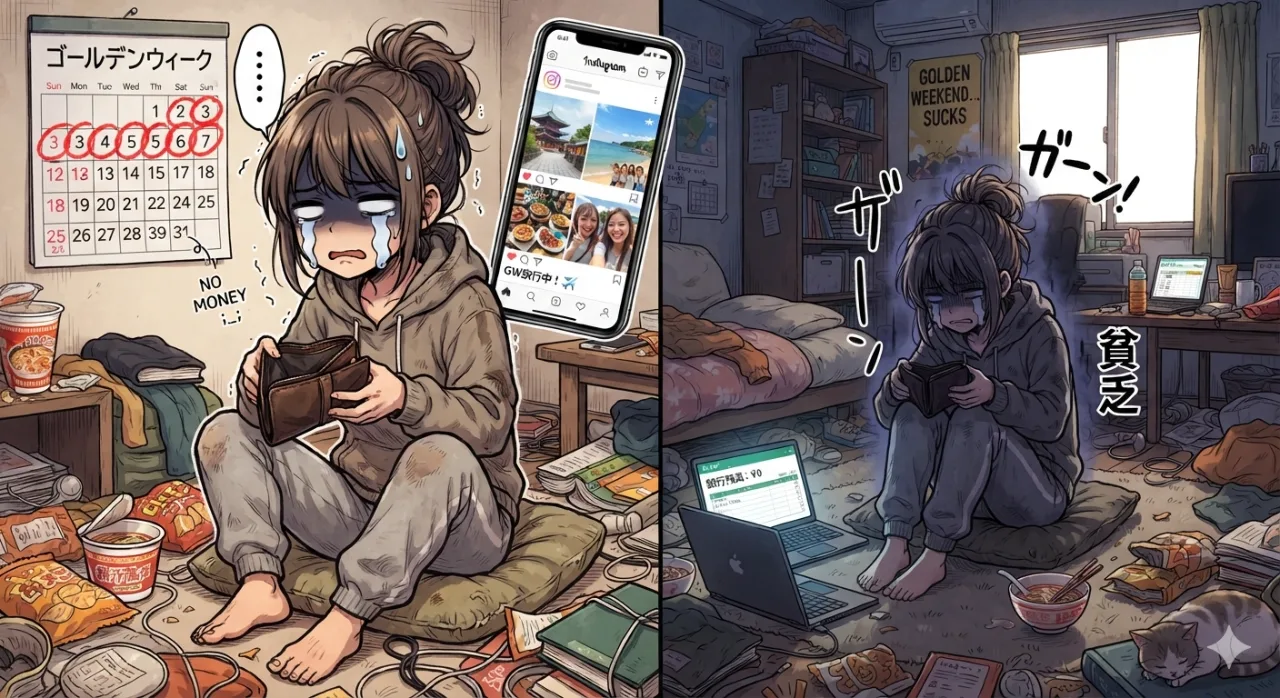 お金がない連休の、正しい愛し方。のサムネイル