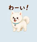 ころころ動く！もちもちサモエド｜24種類の動くLINEスタンプのサムネイル
