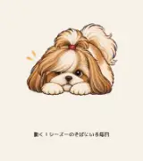 動く！シーズーのそばにいる毎日｜文字なしで伝わる水彩絵本スタンプ24個のサムネイル