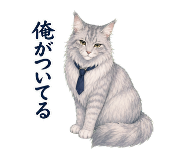 イケメン猫先輩の日常 俺がついてる の実物LINEスタンプ