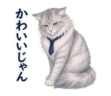 イケメン猫先輩の日常 かわいいじゃん の実物LINEスタンプ