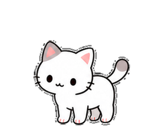 しろもち猫が体を伸ばす実物アニメーションLINEスタンプ