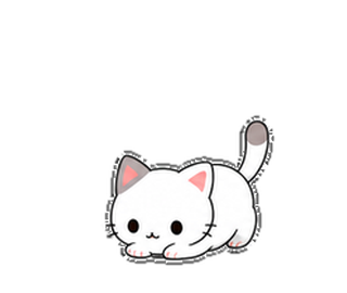 しろもち猫がうれしく小さく跳ぶ実物アニメーションLINEスタンプ