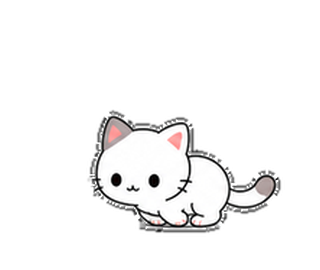 しろもち猫が勢いよく走る実物アニメーションLINEスタンプ
