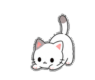 しろもち猫がおしりを振って飛びつく実物アニメーションLINEスタンプ