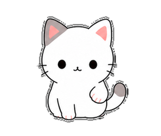 しろもち猫が肉球で画面をタッチする実物アニメーションLINEスタンプ