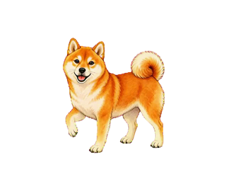 片方の前足を上げて迎える柴犬