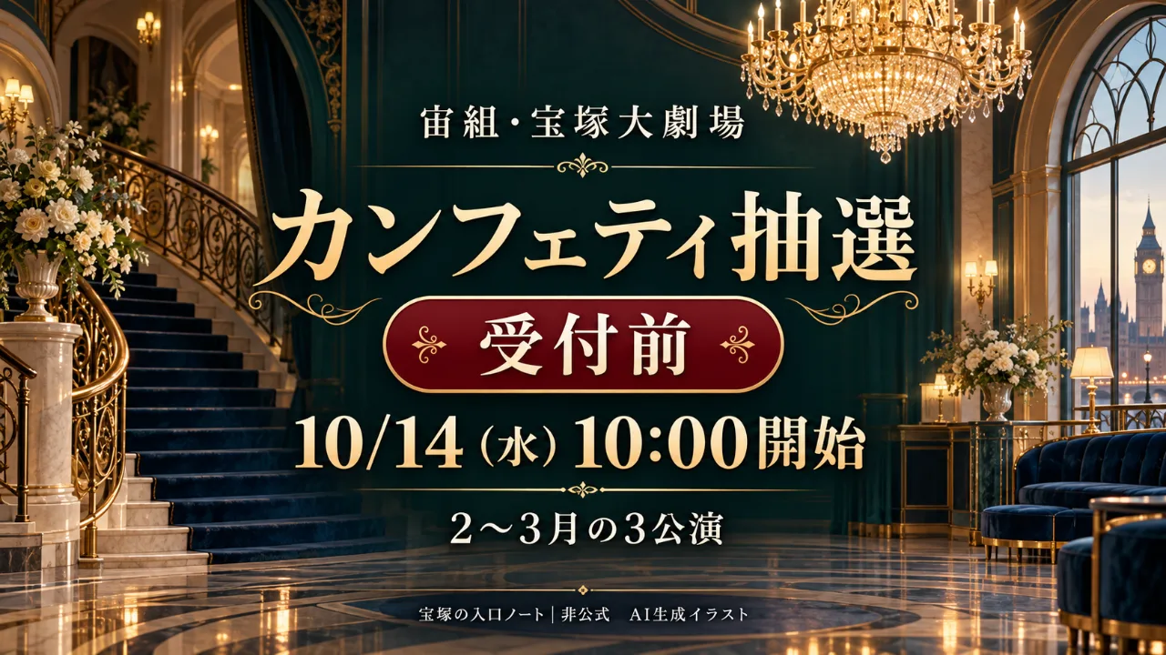 宙組カンフェティ抽選｜10/14開始、宝塚大劇場3公演のサムネイル