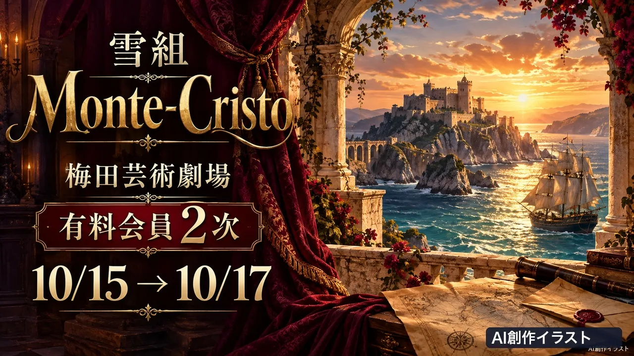 雪組モンテ・クリスト｜梅芸ネット会員2次は10/15開始のサムネイル