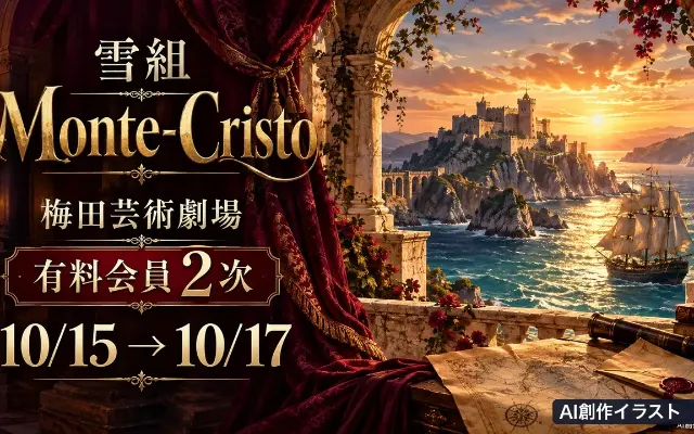 雪組モンテ・クリスト｜梅芸ネット会員2次は10/15開始のサムネイル