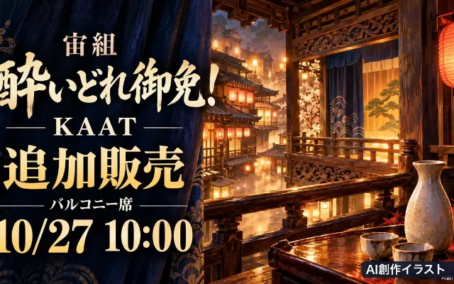 酔いどれ御免！KAAT｜10/27バルコニー席追加販売のサムネイル