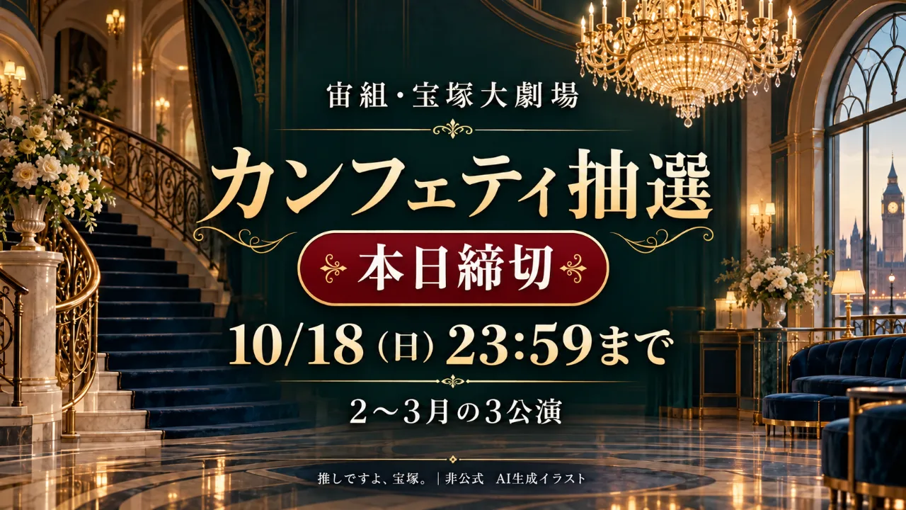 【抽選受付終了】宙組カンフェティ｜宝塚大劇場3公演のサムネイル